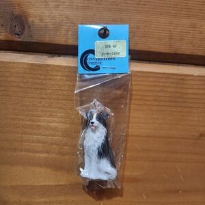 Vintage Border Collie Mini Dollhouse Dog Figurine Conversation Concepts DTN-62